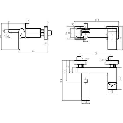 Novaservis - Vonios maišytuvas NOBLESS SHARP blizgus chromas