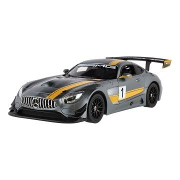 Nuotoliniu būdu valdomas Mercedes AMG GT3 RASTAR RC automobilis — maitinimas: 5×AA + 2×AA, pilkas