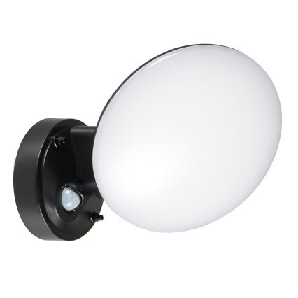 LED lauko sieninis šviestuvas su judesio ir sutemų jutikliu OLAF LED/10W/230V IP44 juodas