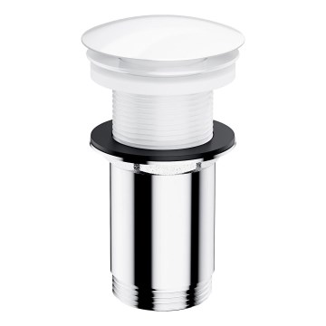 OMNIRES A716BP - Kriauklės atliekų surinkėjas CLICK-CLACK diametras 6,6 cm blizgūs balti