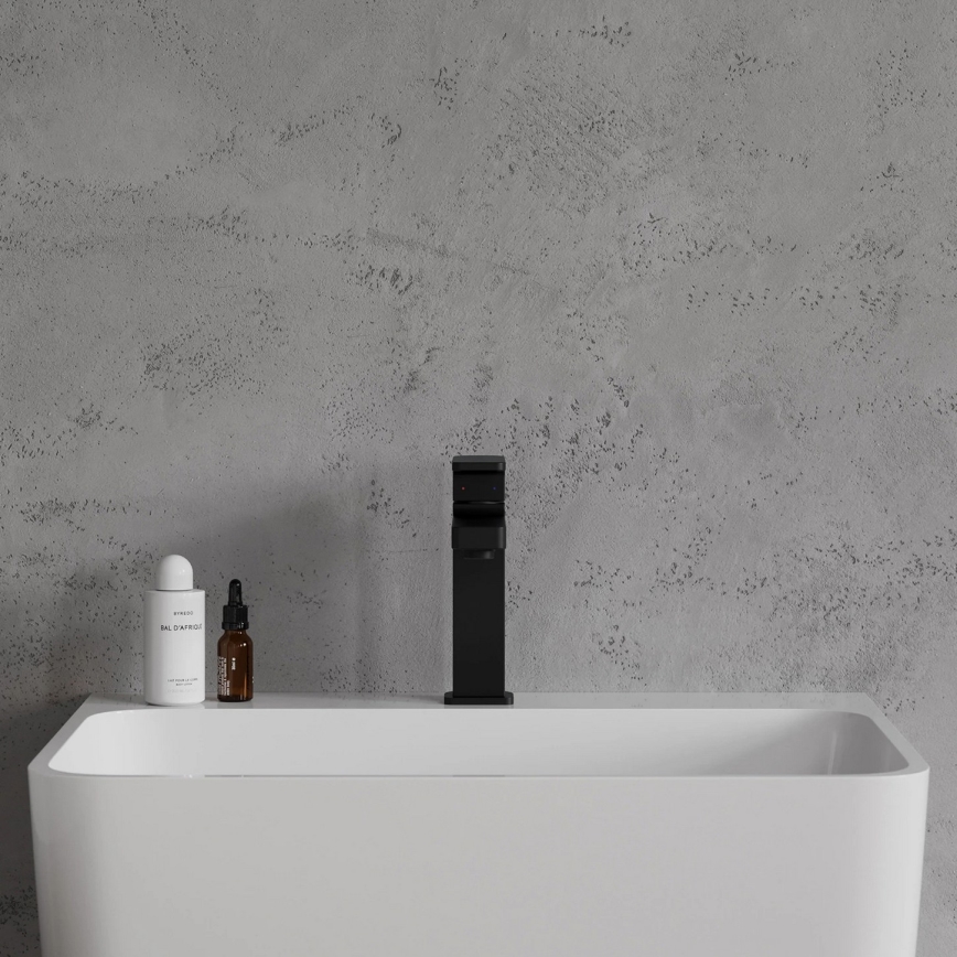 OMNIRES BA7810BL - Praustuvo maišytuvas BARETTI 17 cm matinė juoda