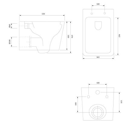 OMNIRES BOSTONMWBP - Pakabinamas klozetas su SoftClose sėdyne BOSTON keramika/blizgi balta