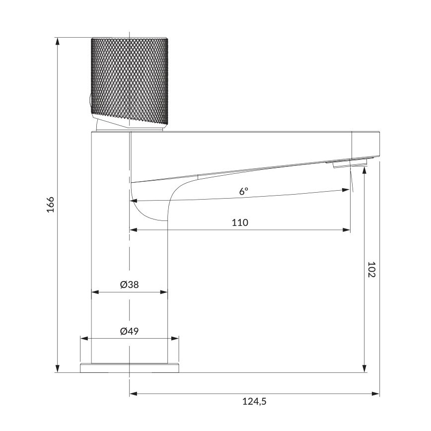 OMNIRES CT8010CPB - Praustuvo maišytuvas CONTOUR 16,6 cm, šlifuotas varis