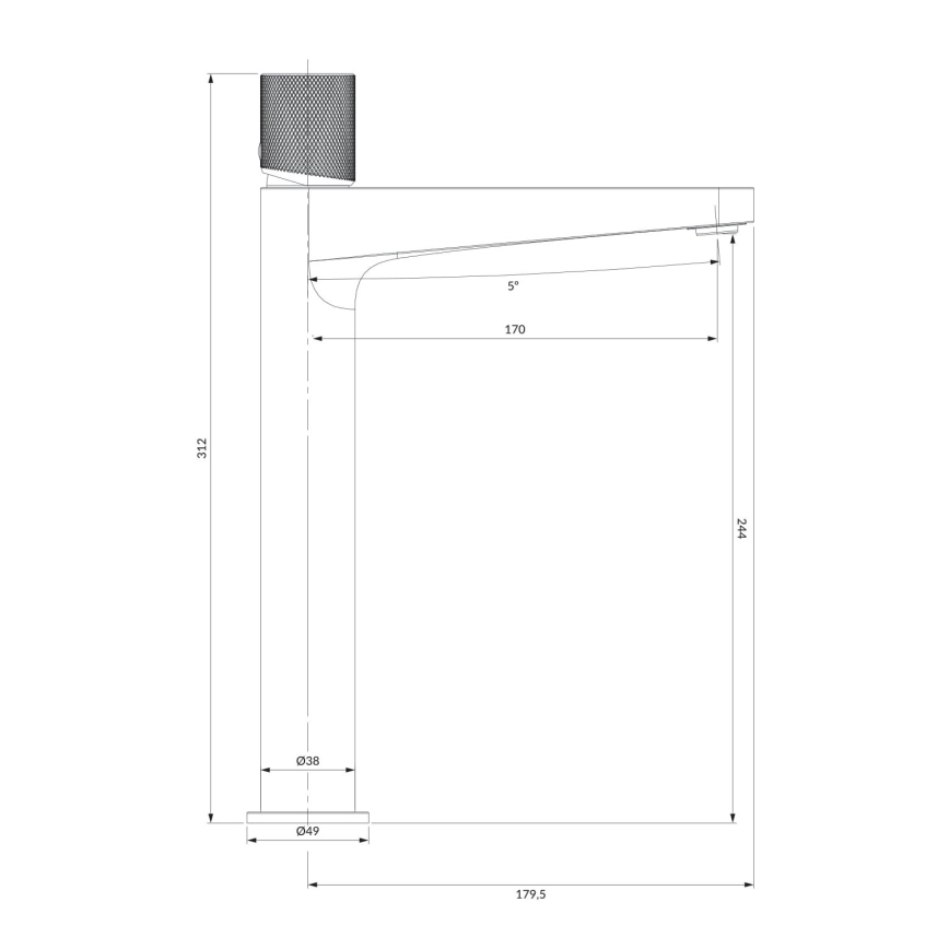 OMNIRES CT8012CR - Praustuvo čiaupas CONTOUR 31,2 cm blizgus chromas