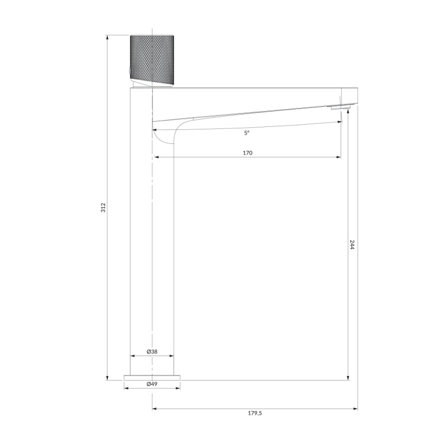 OMNIRES CT8012GLB - Praustuvo čiaupas CONTOUR 31,2 cm grindys auksas