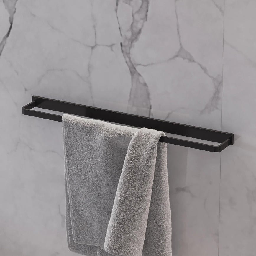 OMNIRES DA70216BL- Sieninė rankšluosčių kabykla DARLING 61 cm pusiau matinis juoda
