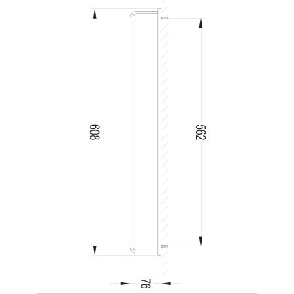 OMNIRES DA70216BL- Sieninė rankšluosčių kabykla DARLING 61 cm pusiau matinis juoda