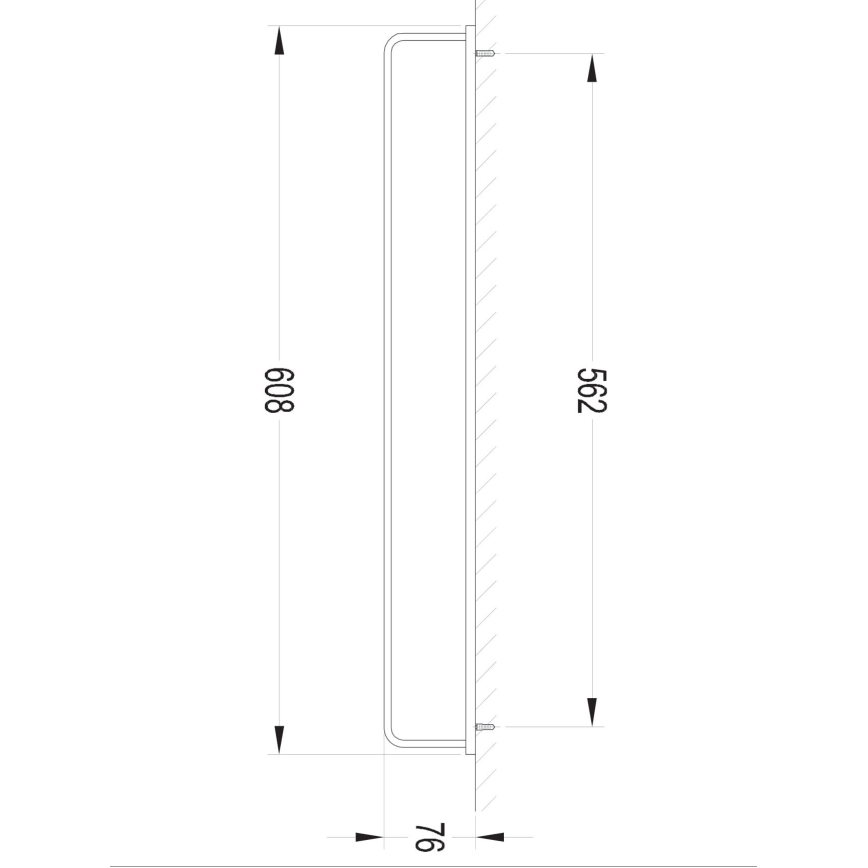 OMNIRES DA70216BL- Sieninė rankšluosčių kabykla DARLING 61 cm pusiau matinis juoda
