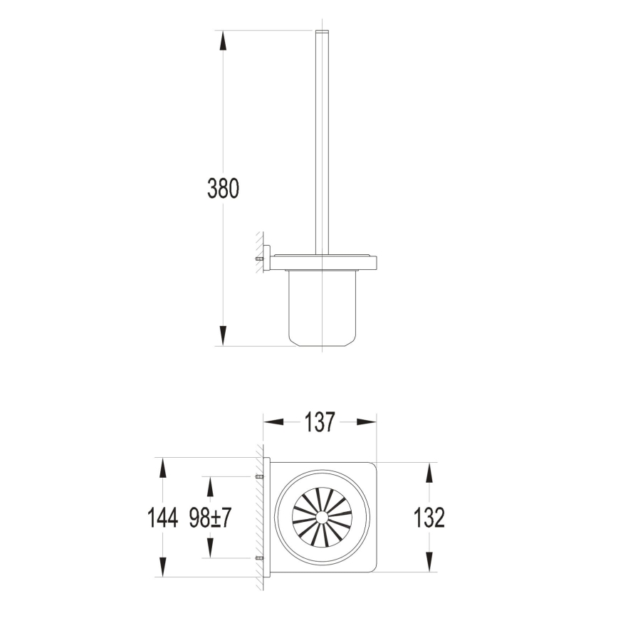 OMNIRES DA70620BL - Sieninė WC šepetys DARLING pusiau matinė juoda