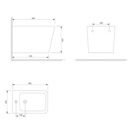OMNIRES FONTANABIBP - pakabinamas bidė FONTANA, keramika / blizgi balta