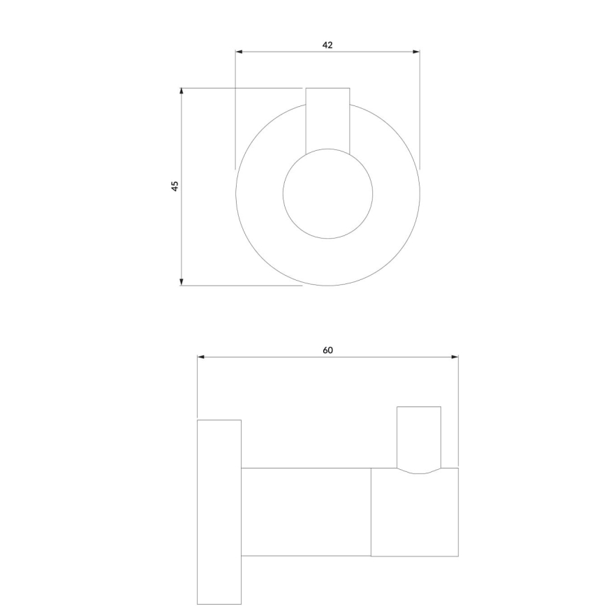 OMNIRES MP60110BL - Sieninis kabliukas MODERN PROJECT matinė juoda