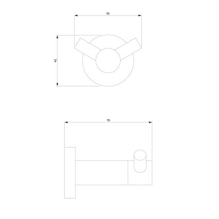OMNIRES MP60120CR - Sieninis kabliukas MODERN PROJECT blizgus chromas
