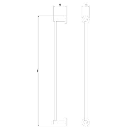 OMNIRES MP60214AT - Sieninė rankšluosčių kabykla MODERN PROJECT 40 cm matinė juoda