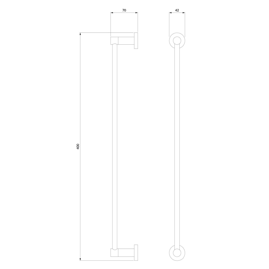 OMNIRES MP60214AT - Sieninė rankšluosčių kabykla MODERN PROJECT 40 cm matinė juoda