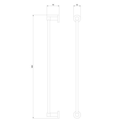 OMNIRES MP60214BL - Sieninė rankšluosčių kabykla MODERN PROJECT 40 cm matinė juoda