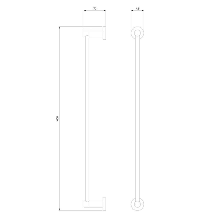 OMNIRES MP60214BL - Sieninė rankšluosčių kabykla MODERN PROJECT 40 cm matinė juoda
