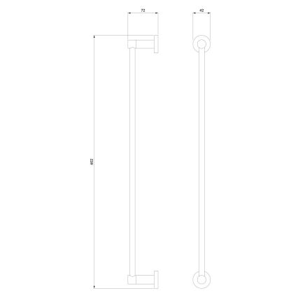 OMNIRES MP60216CR - Sieninė rankšluosčių kabykla MODERN PROJECT 60 cm blizgus chromas