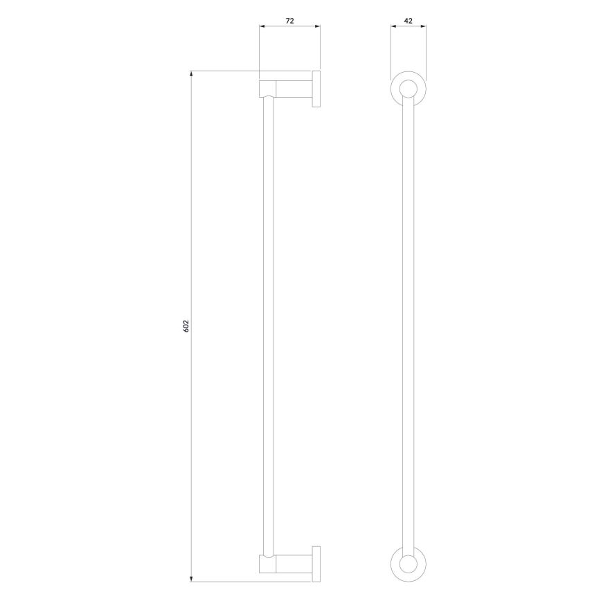 OMNIRES MP60216CR - Sieninė rankšluosčių kabykla MODERN PROJECT 60 cm blizgus chromas