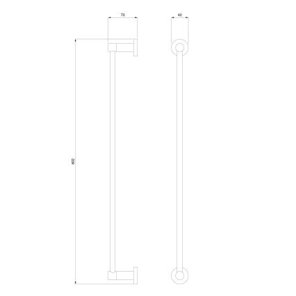 OMNIRES MP60216GR - Sieninė rankšluosčių kabykla MODERN PROJECT 60 cm grafitas