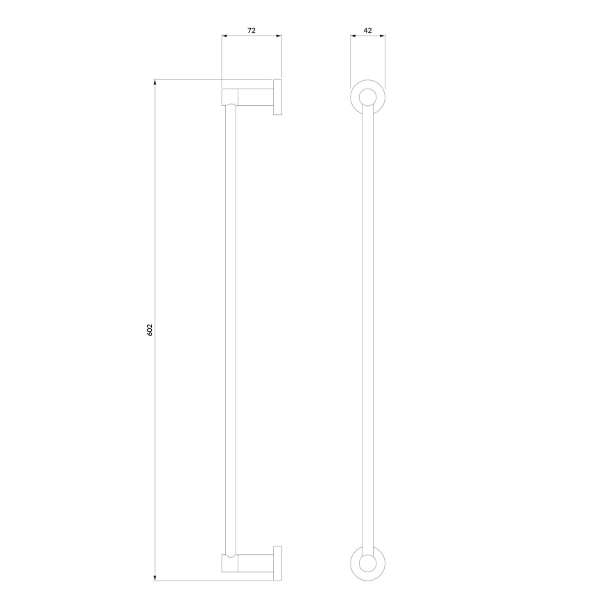 OMNIRES MP60216GR - Sieninė rankšluosčių kabykla MODERN PROJECT 60 cm grafitas