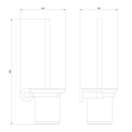 OMNIRES MP60620BL - Sieninis tualeto šepetys MODERN PROJECT matinė juoda