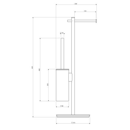 OMNIRES MP60810CR - Tualetinis popierius ir tualetinio šepetėlio laikiklis MODERN PROJECT blizgus chromas