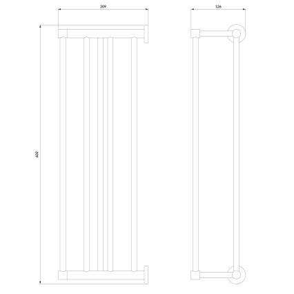 OMNIRES MP60920CR - Sieninė rankšluosčių kabykla MODERN PROJECT 60 cm blizgus chromas