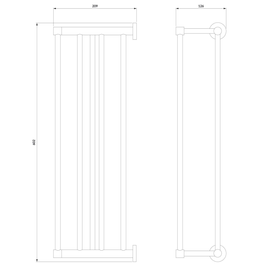 OMNIRES MP60920CR - Sieninė rankšluosčių kabykla MODERN PROJECT 60 cm blizgus chromas