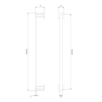 OMNIRES NL80214CR - Sieninė rankšluosčių kabykla NELSON 42 cm blizgus chromas