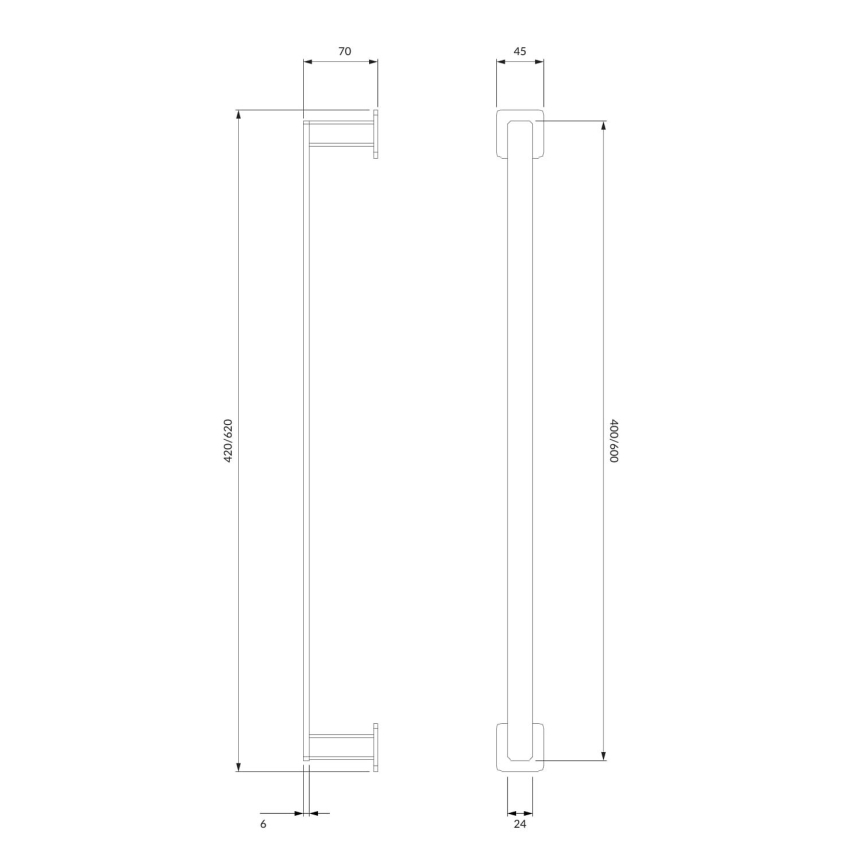 OMNIRES NL80214CR - Sieninė rankšluosčių kabykla NELSON 42 cm blizgus chromas
