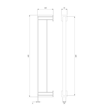 OMNIRES NL80226CR - Sieninė rankšluosčių kabykla NELSON 62 cm blizgus chromas