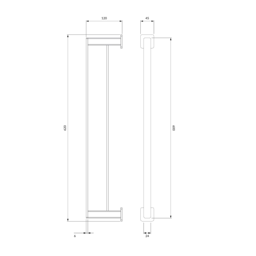 OMNIRES NL80226CR - Sieninė rankšluosčių kabykla NELSON 62 cm blizgus chromas