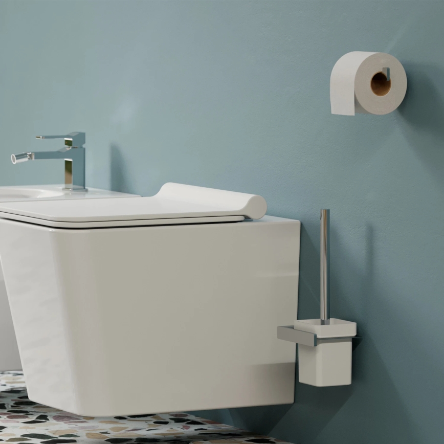 OMNIRES NL80620CR - Sieninis tualeto šepetys NELSON blizgus chromas