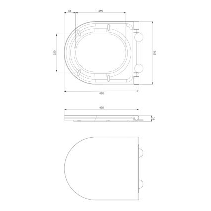 OMNIRES OTTAWADEBP - Tualeto dangtis SoftClose OTTAWA duroplast/blizgūs balti
