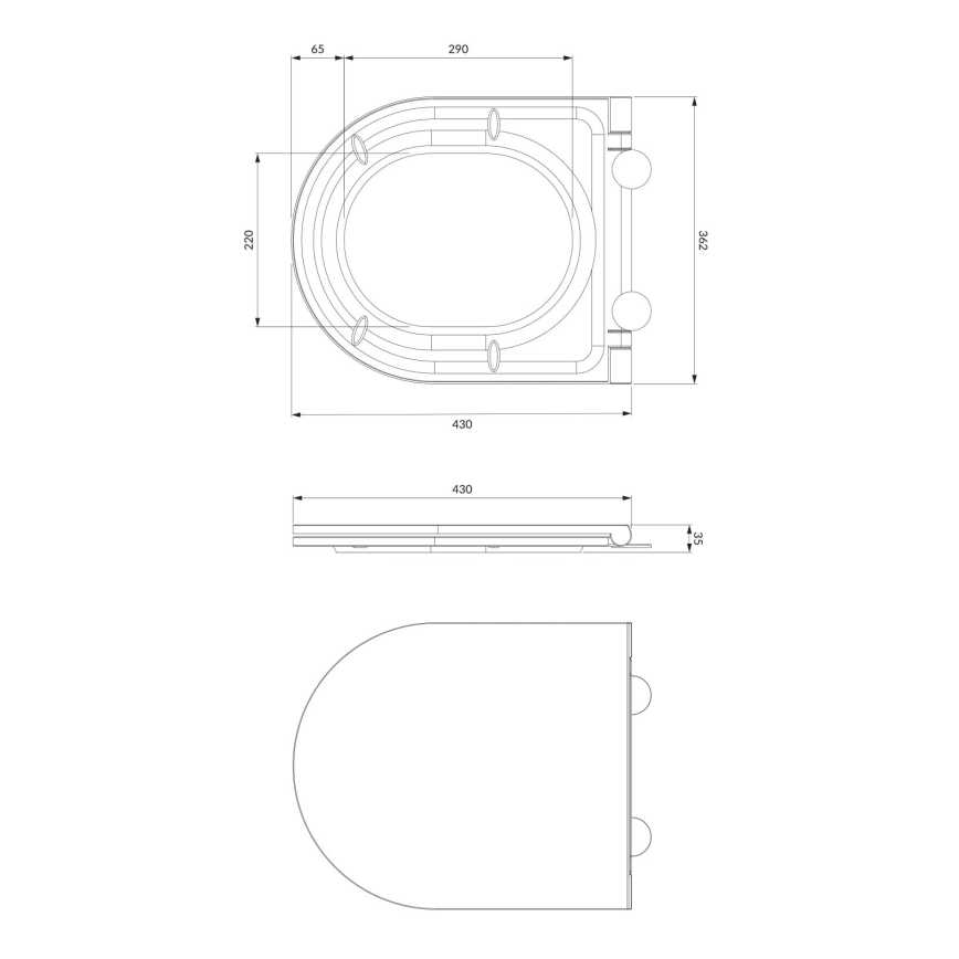OMNIRES OTTAWADEBP - Tualeto dangtis SoftClose OTTAWA duroplast/blizgūs balti