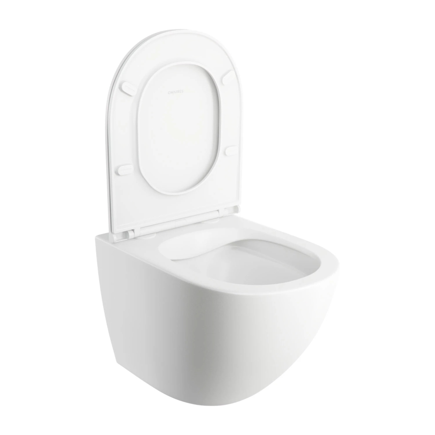 OMNIRES OTTAWAMWBM - Pakabinamas WC su SoftClose dangčiu OTTAWA keramika/matinė balta