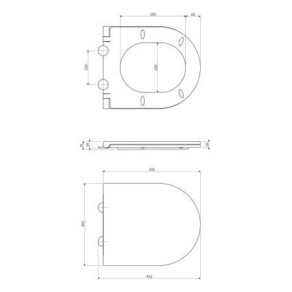OMNIRES OTTAWASPDEBP - Tualeto dangtis SoftClose OTTAWA duroplast/blizgūs balti