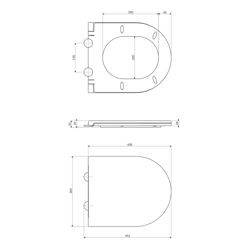 OMNIRES OTTAWASPDEBP - Tualeto dangtis SoftClose OTTAWA duroplast/blizgūs balti
