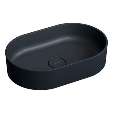 OMNIRES OVOUNBLV - Pastatomas praustuvas OVO 55x36 cm dolomitas/matinė juoda lava