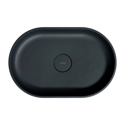 OMNIRES OVOUNBLV - Ant stalviršio pastatomas praustuvas OVO 55x36 cm dolomitas/matinė juoda lava