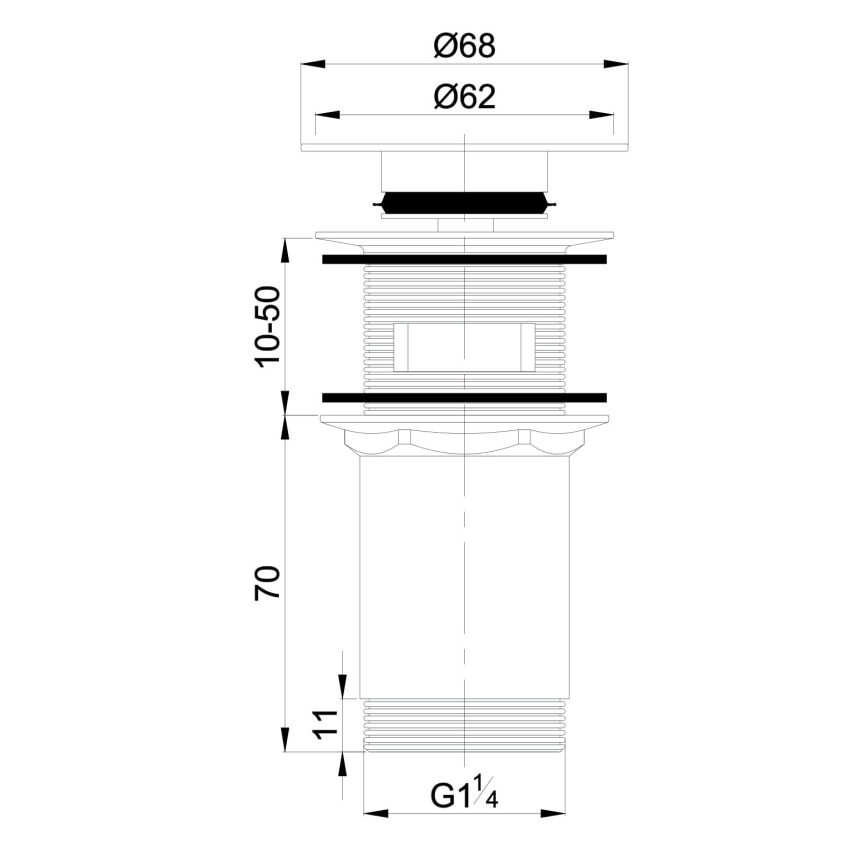 OMNIRES P706CR - Kriauklės atliekų surinkėjas CLICK-CLACK diametras 6,8 cm blizgus chromas