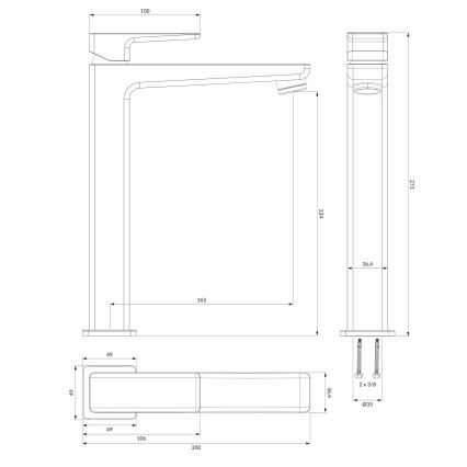 OMNIRES PM7412CRB - Praustuvo čiaupas PARMA 27,3 cm blizgus chromas/balta