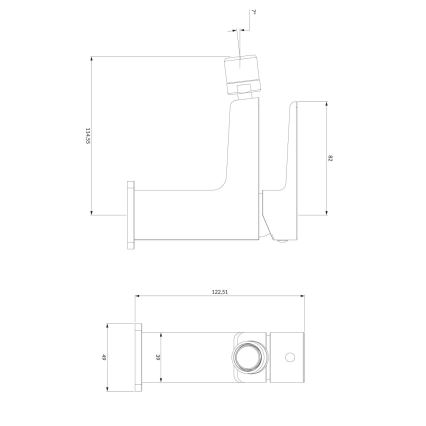 OMNIRES PM7420BL - Bidė čiaupas PARMA 12,25 cm matinė juoda