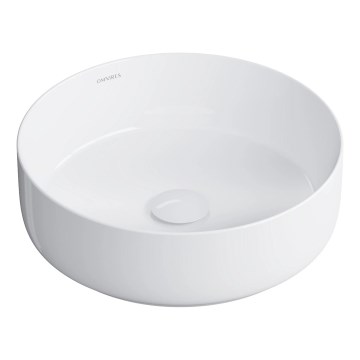 OMNIRES TULSA355BP - Ant stalviršio montuojamas praustuvas TULSA skersm. 36 cm keramika/blizgi balta