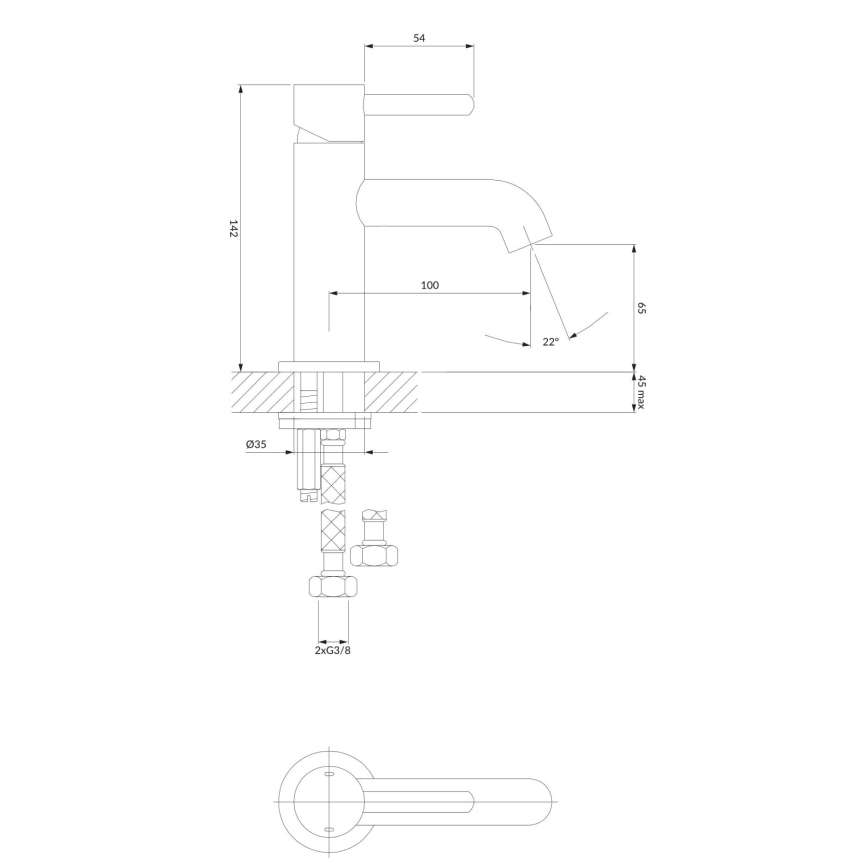 OMNIRES Y1210CR - Praustuvo čiaupas Y 14,2 cm blizgus chromas