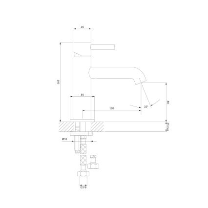 OMNIRES Y1210NCR - Praustuvo čiaupas Y 16,2 cm blizgus chromas