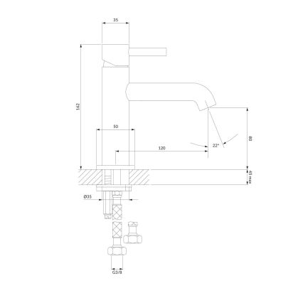 OMNIRES Y1210NGL - Praustuvo čiaupas Y 16,2 cm blizgus auksas