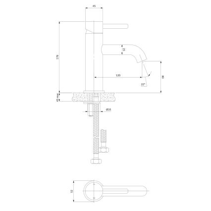 OMNIRES Y1210STCR - Praustuvo čiaupas Y 17,8 cm blizgus chromas
