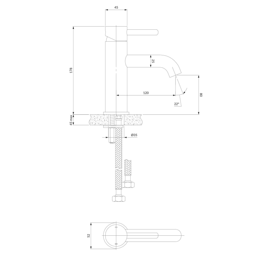 OMNIRES Y1210STCR - Praustuvo čiaupas Y 17,8 cm blizgus chromas