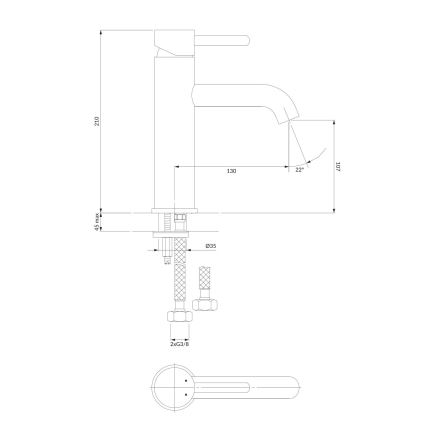 OMNIRES Y1213MAXCR - Praustuvo čiaupas Y 21 cm blizgus chromas